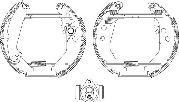 HELLA 8DB 355 004-561 - Комплект гальм, барабанний механізм autocars.com.ua