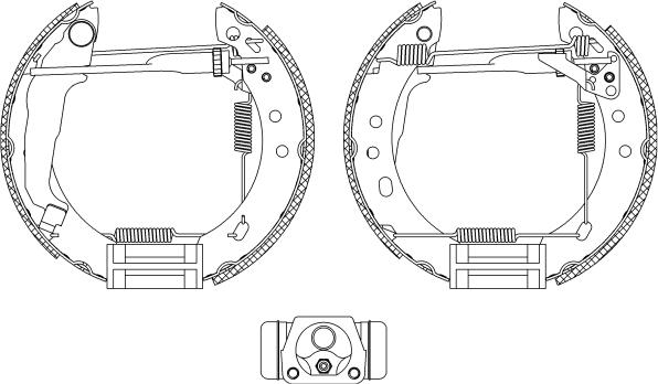 HELLA 8DB 355 004-571 - Комплект тормозных колодок, барабанные avtokuzovplus.com.ua