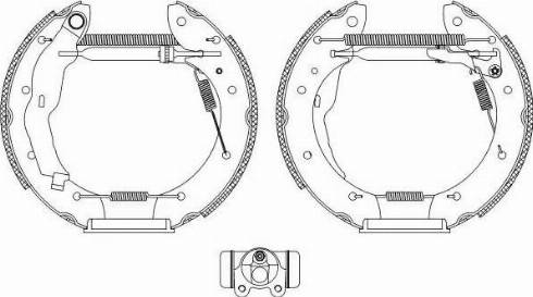 HELLA 8DB 355 004-621 - Комплект тормозных колодок, барабанные avtokuzovplus.com.ua