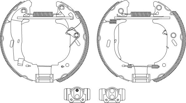 HELLA 8DB 355 004-681 - Комплект тормозных колодок, барабанные avtokuzovplus.com.ua