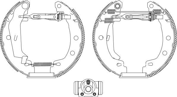 HELLA 8DB 355 004-691 - Комплект тормозных колодок, барабанные autodnr.net