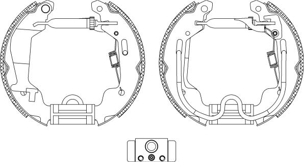 HELLA 8DB 355 004-781 - Комплект гальм, барабанний механізм autocars.com.ua