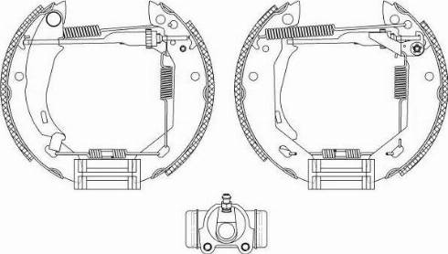 HELLA 8DB 355 004-951 - Комплект гальм, барабанний механізм autocars.com.ua