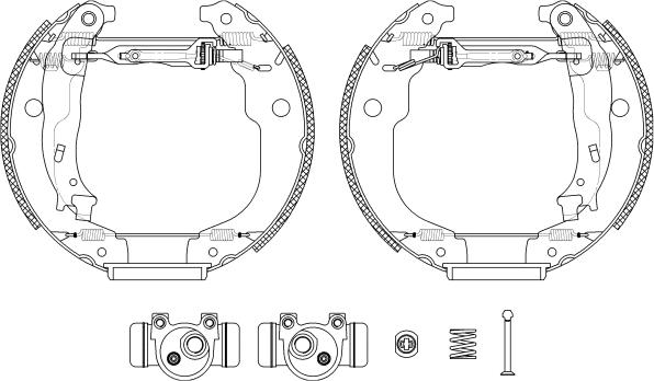 HELLA 8DB 355 005-001 - Комплект гальм, барабанний механізм autocars.com.ua