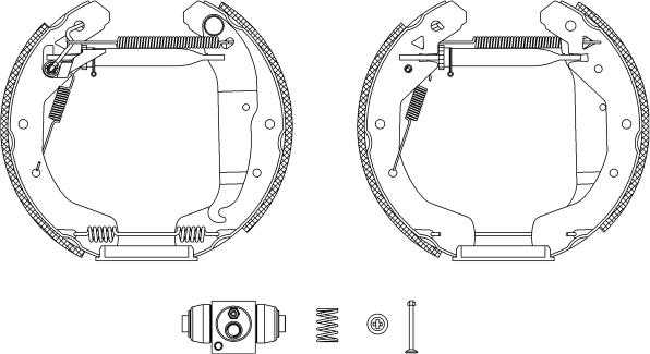 HELLA 8DB 355 005-051 - Комплект тормозных колодок, барабанные avtokuzovplus.com.ua