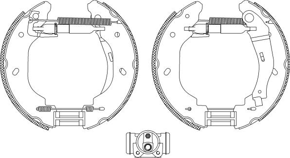 HELLA 8DB 355 005-081 - Комплект тормозных колодок, барабанные autodnr.net