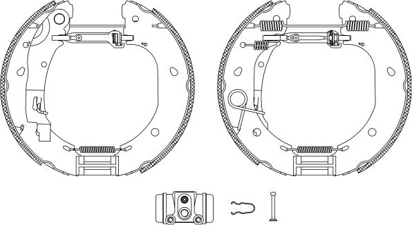 HELLA 8DB 355 005-091 - Комплект тормозных колодок, барабанные autodnr.net