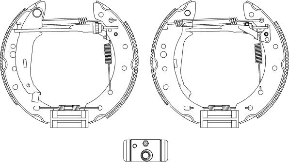 HELLA 8DB 355 005-121 - Комплект тормозных колодок, барабанные avtokuzovplus.com.ua