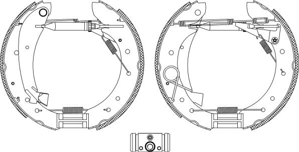 HELLA 8DB 355 005-281 - Комплект тормозных колодок, барабанные avtokuzovplus.com.ua