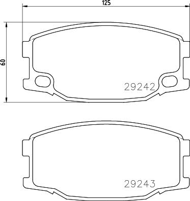 HELLA 8DB 355 005-571 - Гальмівні колодки, дискові гальма autocars.com.ua