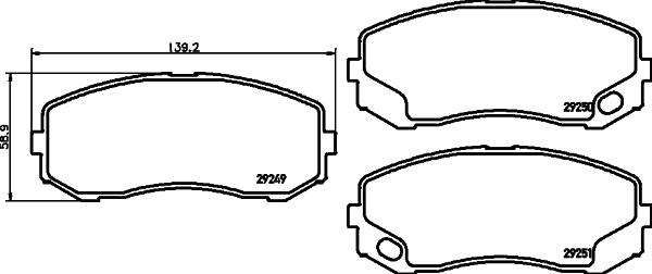 HELLA 8DB 355 005-581 - Гальмівні колодки, дискові гальма autocars.com.ua