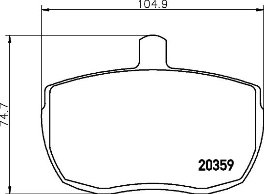 HELLA 8DB 355 006-361 - Гальмівні колодки, дискові гальма autocars.com.ua