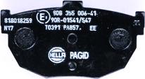 HELLA 8DB 355 006-411 - Тормозные колодки, дисковые, комплект avtokuzovplus.com.ua