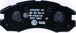 HELLA 8DB 355 006-461 - Тормозные колодки, дисковые, комплект avtokuzovplus.com.ua