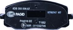 HELLA 8DB 355 006-571 - Тормозные колодки, дисковые, комплект avtokuzovplus.com.ua