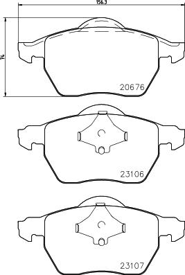 HELLA 8DB 355 006-921 - Тормозные колодки, дисковые, комплект autodnr.net