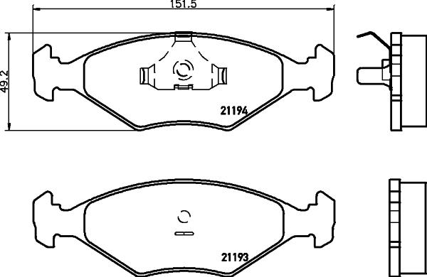 HELLA 8DB 355 007-441 - Гальмівні колодки, дискові гальма autocars.com.ua