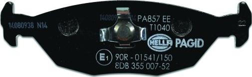 HELLA 8DB 355 007-521 - Тормозные колодки, дисковые, комплект avtokuzovplus.com.ua