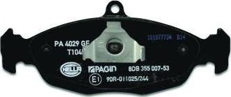 HELLA 8DB 355 007-531 - Тормозные колодки, дисковые, комплект avtokuzovplus.com.ua