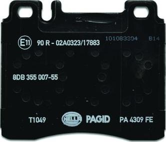 HELLA 8DB 355 007-551 - Тормозные колодки, дисковые, комплект avtokuzovplus.com.ua