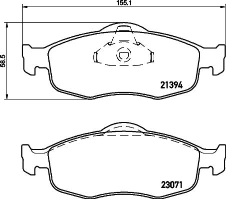 HELLA 8DB 355 007-641 - Гальмівні колодки, дискові гальма autocars.com.ua