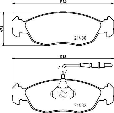 HELLA 8DB 355 007-711 - Гальмівні колодки, дискові гальма autocars.com.ua