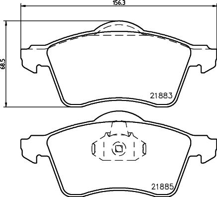 HELLA 8DB 355 008-011 - Гальмівні колодки, дискові гальма autocars.com.ua