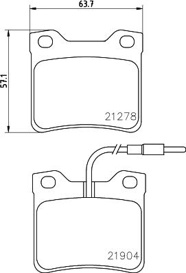 HELLA 8DB 355 008-171 - Тормозные колодки, дисковые, комплект avtokuzovplus.com.ua