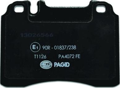 HELLA 8DB 355 008-181 - Тормозные колодки, дисковые, комплект avtokuzovplus.com.ua