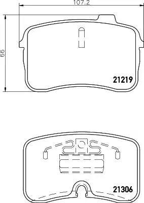 HELLA 8DB 355 008-201 - Гальмівні колодки, дискові гальма autocars.com.ua