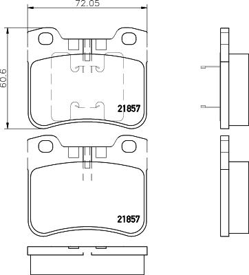 HELLA 8DB 355 008-301 - Гальмівні колодки, дискові гальма autocars.com.ua