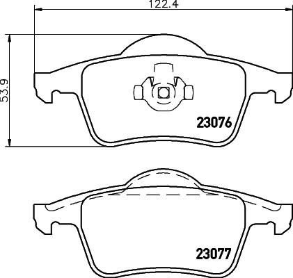 HELLA 8DB 355 008-871 - Гальмівні колодки, дискові гальма autocars.com.ua