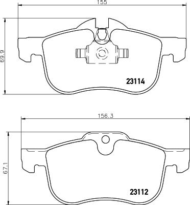 HELLA 8DB 355 008-941 - Тормозные колодки, дисковые, комплект autodnr.net