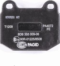 HELLA 8DB 355 009-061 - Тормозные колодки, дисковые, комплект autodnr.net