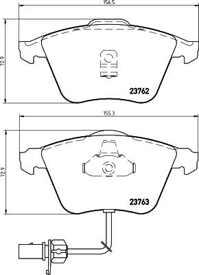 HELLA 8DB 355 009-141 - Гальмівні колодки, дискові гальма autocars.com.ua