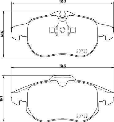 HELLA 8DB 355 009-311 - Тормозные колодки, дисковые, комплект avtokuzovplus.com.ua