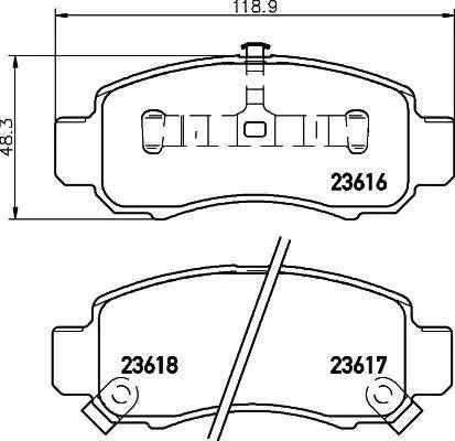 HELLA 8DB 355 009-711 - Тормозные колодки, дисковые, комплект autodnr.net