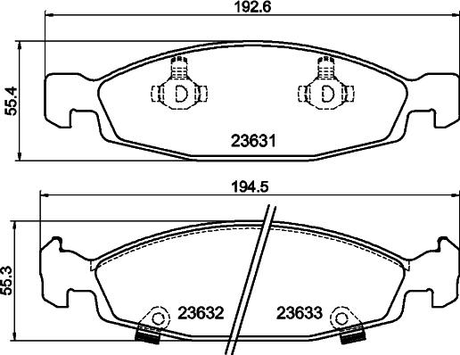 HELLA 8DB 355 009-881 - Гальмівні колодки, дискові гальма autocars.com.ua