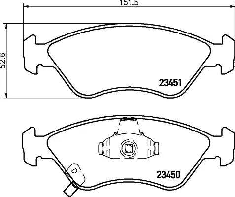 HELLA 8DB 355 009-931 - Тормозные колодки, дисковые, комплект avtokuzovplus.com.ua