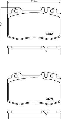 HELLA 8DB 355 010-101 - Гальмівні колодки, дискові гальма autocars.com.ua