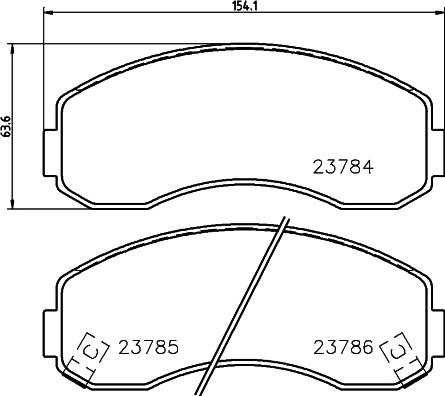 HELLA 8DB 355 010-131 - Тормозные колодки, дисковые, комплект avtokuzovplus.com.ua