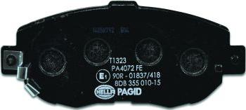 HELLA 8DB 355 010-151 - Тормозные колодки, дисковые, комплект avtokuzovplus.com.ua