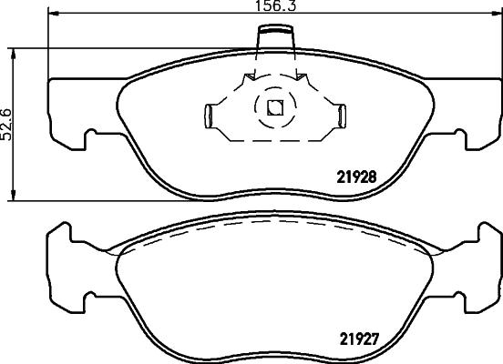 HELLA 8DB 355 010-181 - Гальмівні колодки, дискові гальма autocars.com.ua