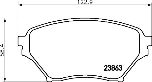 HELLA 8DB 355 010-261 - Гальмівні колодки, дискові гальма autocars.com.ua