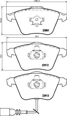 HELLA 8DB 355 010-351 - Тормозные колодки, дисковые, комплект autodnr.net