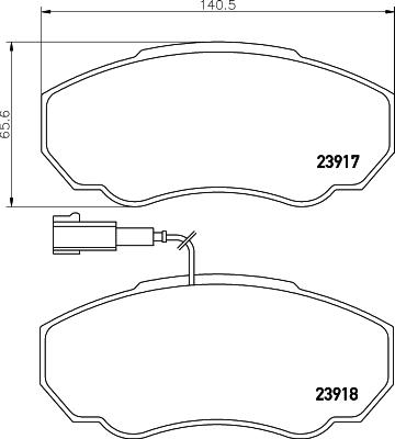 HELLA 8DB 355 010-391 - Тормозные колодки, дисковые, комплект autodnr.net