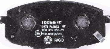 HELLA 8DB 355 010-611 - Тормозные колодки, дисковые, комплект autodnr.net