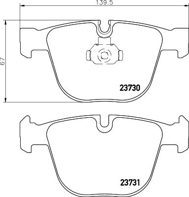 HELLA 8DB 355 010-751 - Гальмівні колодки, дискові гальма autocars.com.ua