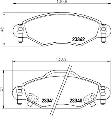 HELLA 8DB 355 010-791 - Тормозные колодки, дисковые, комплект autodnr.net