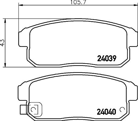 HELLA 8DB 355 010-891 - Тормозные колодки, дисковые, комплект avtokuzovplus.com.ua